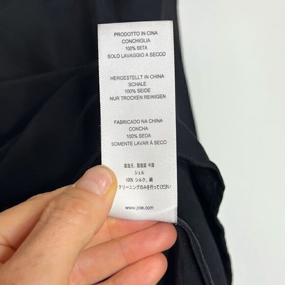 Joie Black Silk Beaded Neckline Long-sleeve Blouse - Picture 7 of 10